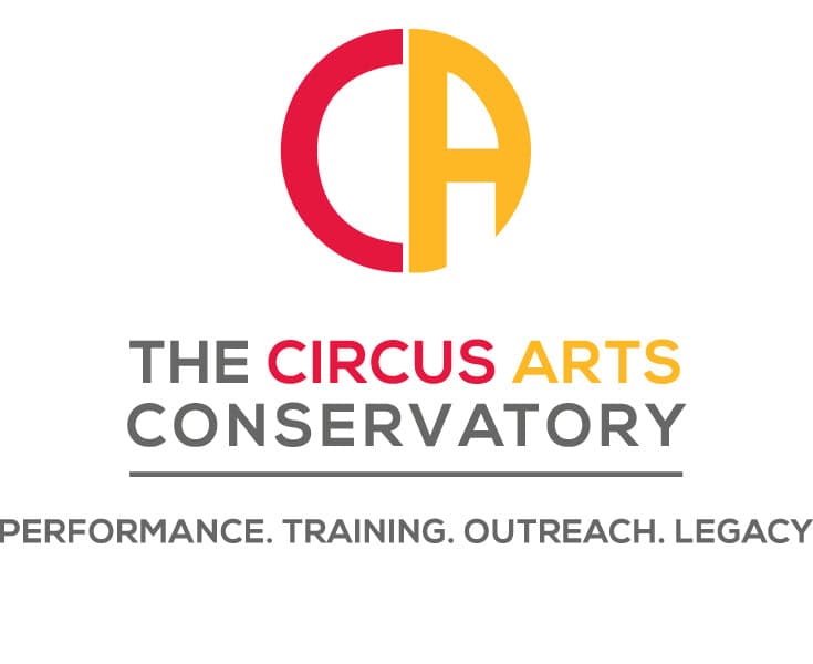 Colorful circus staging for performances and training at The Circus Arts Conservatory.